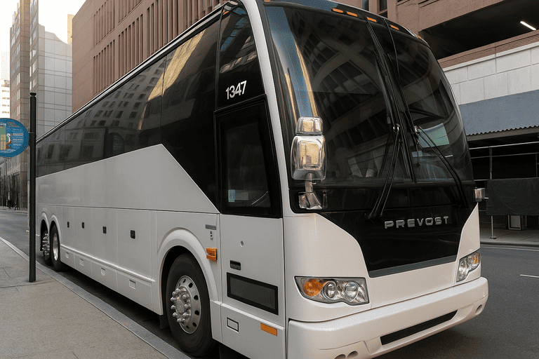 a Charter Bus Rental Irvington coach bus