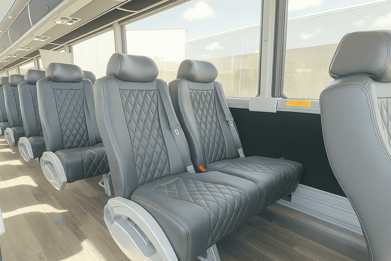 interior of Charter Bus Rental Irvington charter bus